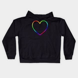 Rainbow Heart Outline Kids Hoodie